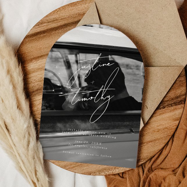 Modern Minimalist Arch Save the Date Invitation (Creator Uploaded)