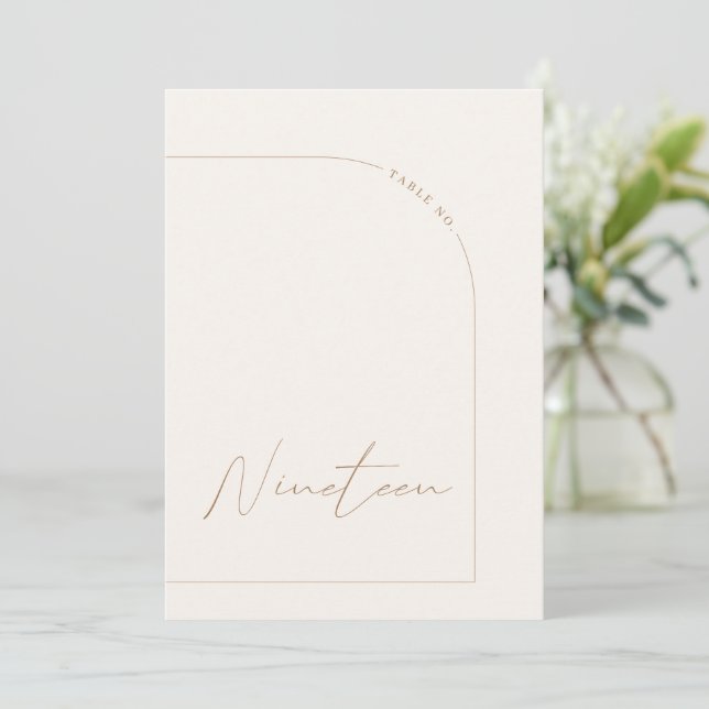 Modern Minimalist Arch Table Nineteen Table Number (Standing Front)