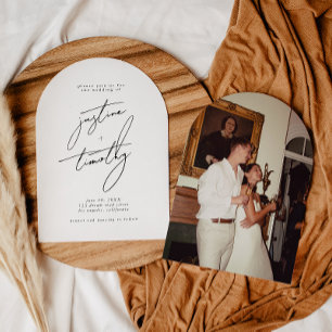 Modern Minimalist Arch Wedding Invitation