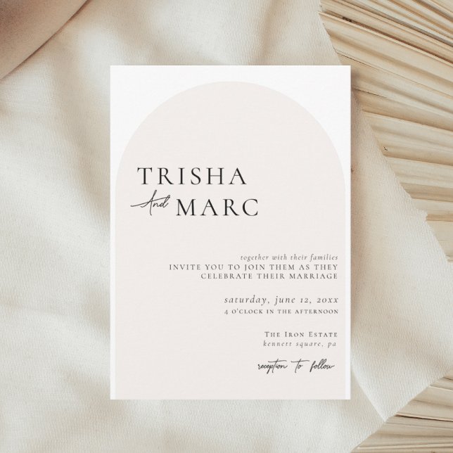 Modern Minimalist Arch Wedding  Invitation (Creator Uploaded)