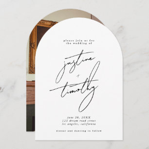 Modern Minimalist Arch Wedding Invitation