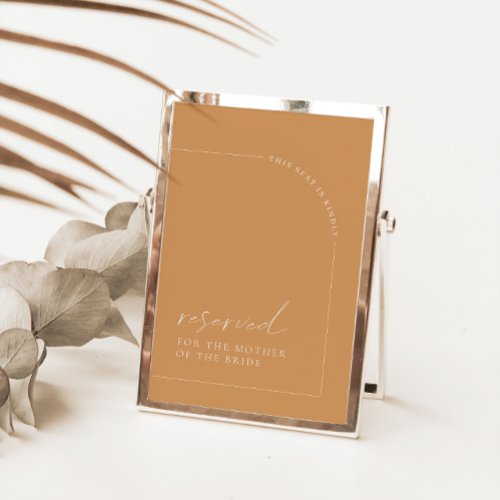 Modern Minimalist Arch Wedding Reserved Sign Card