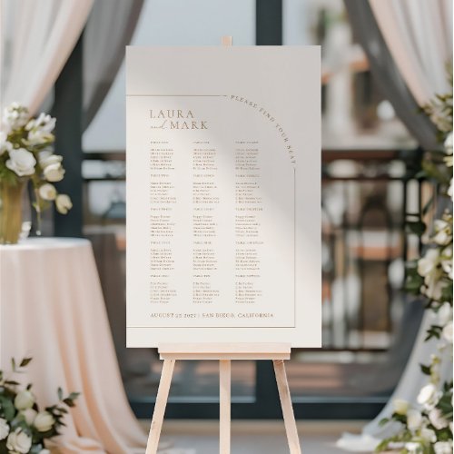 Modern Minimalist Arch Wedding Seating Charts Foam Board