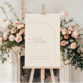 Modern Minimalist Wedding Bar Menu Pedestal Sign