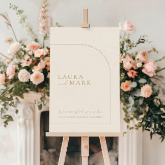 Modern Minimalist Arch Wedding Welcome Sign