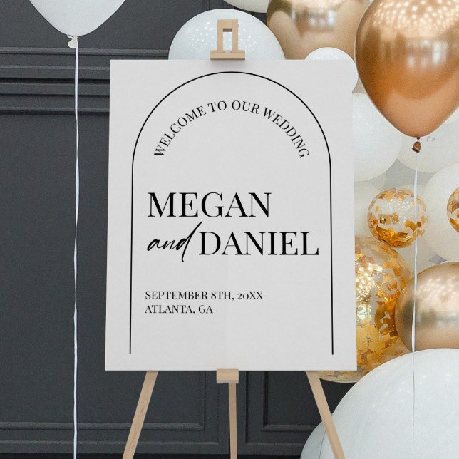 Modern Minimalist Arch Wedding Welcome Sign (Creator Uploaded)
