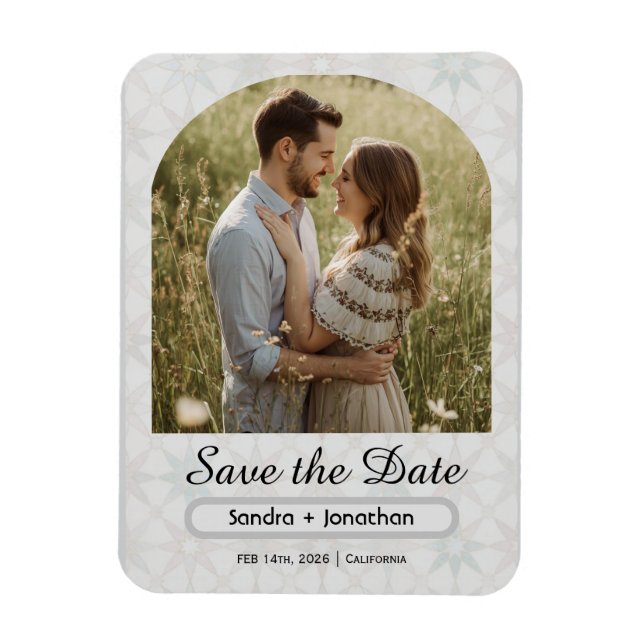 Modern Minimalist Arched Photo personalized Magnet (Vertical)