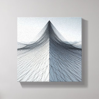Modern Minimalist Architectural Wireframe Canvas Print