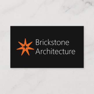 Modern Minimalist Architecture Bold Black & Orange Business Card