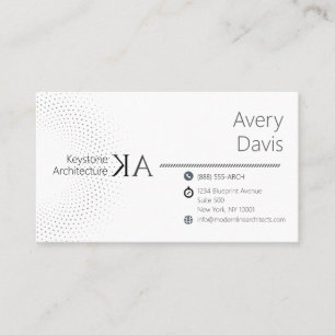 Modern Minimalist Architecture White & Graphite De Business Card
