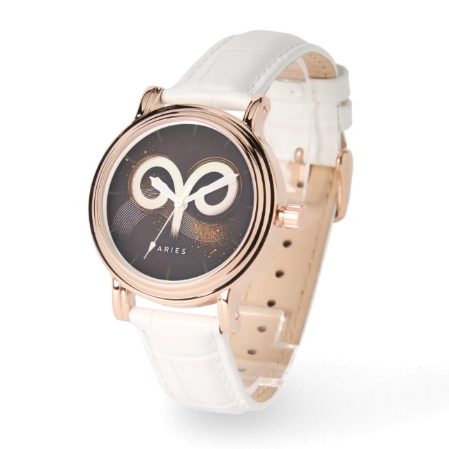 Modern Minimalist Aries Symbol Watch (Angle)