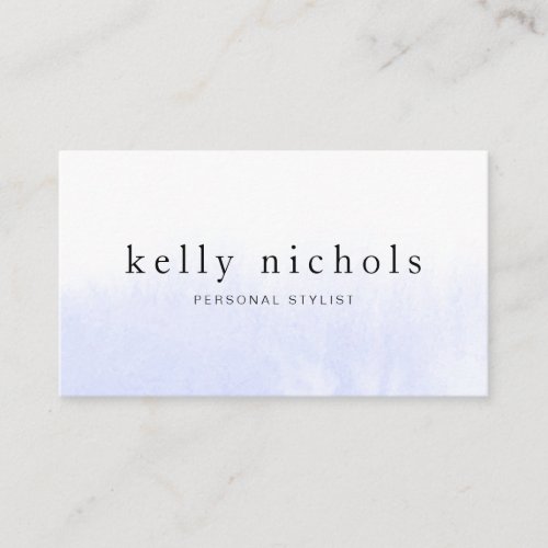 Modern minimalist artistic blue watercolor elegant business card