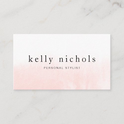 Modern minimalist artistic coral watercolor trendy business card