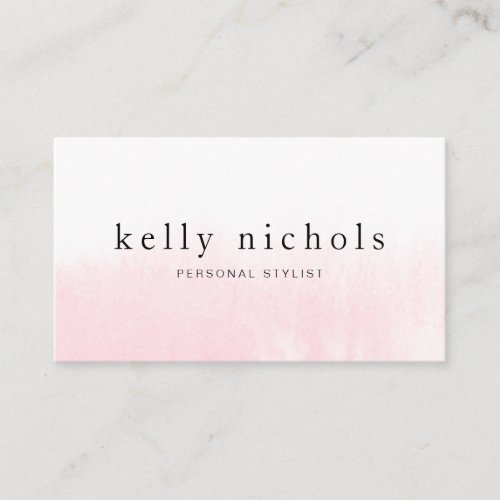 Modern minimalist artistic pink watercolor elegant business card