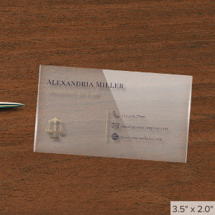 Modern Minimalist Attorney at Law Clear Business Cards