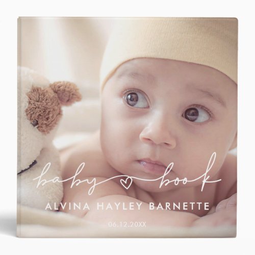 Modern minimalist Baby Book photo album 3 Ring Binder