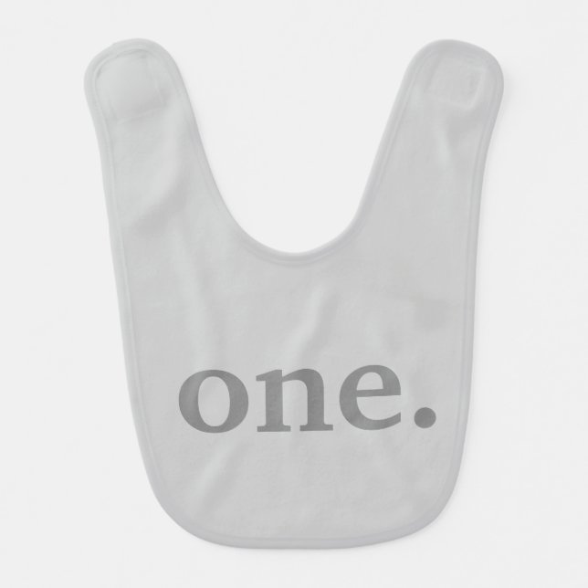 Modern Minimalist Baby First Birthday Bib (Front)