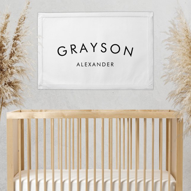 Modern Minimalist Baby Name Personalized Nursery Pennant (Creator Uploaded)