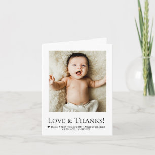Modern Minimalist Baby Photo Birth Announcement 