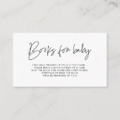 Modern minimalist baby shower book request card (Front)