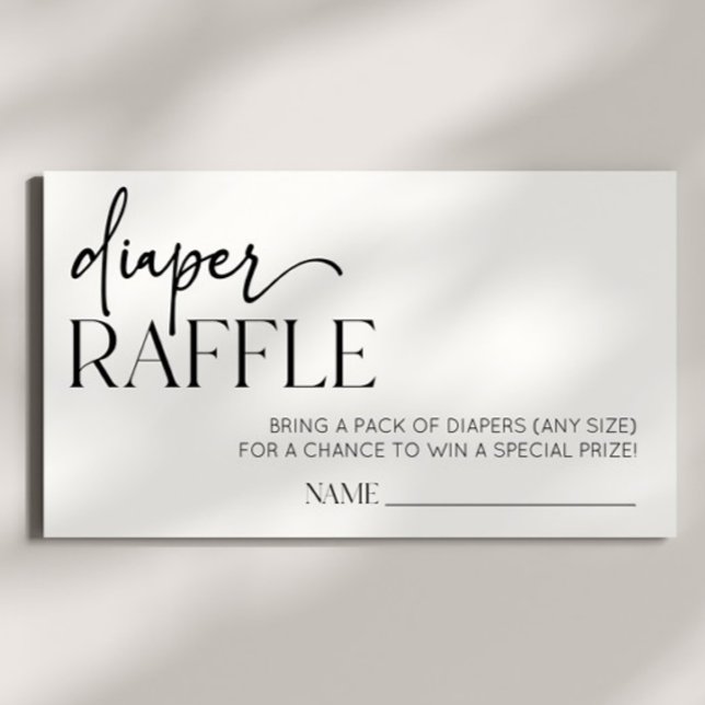 Modern Minimalist Baby Shower Diaper Raffle Enclosure Card (Creator Uploaded)