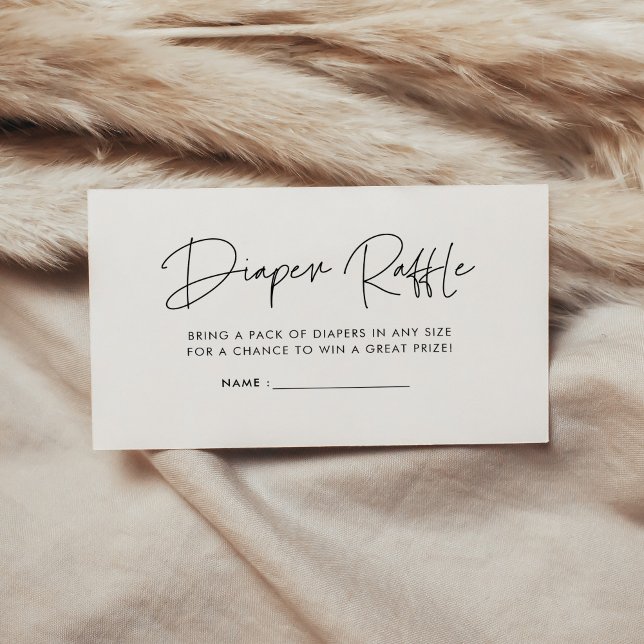 Modern minimalist baby shower diaper raffle insert (Creator Uploaded)