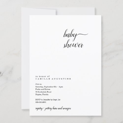 Modern & Minimalist Baby Shower Invitation - A modern and minimalist design for your Baby Shower invitations.