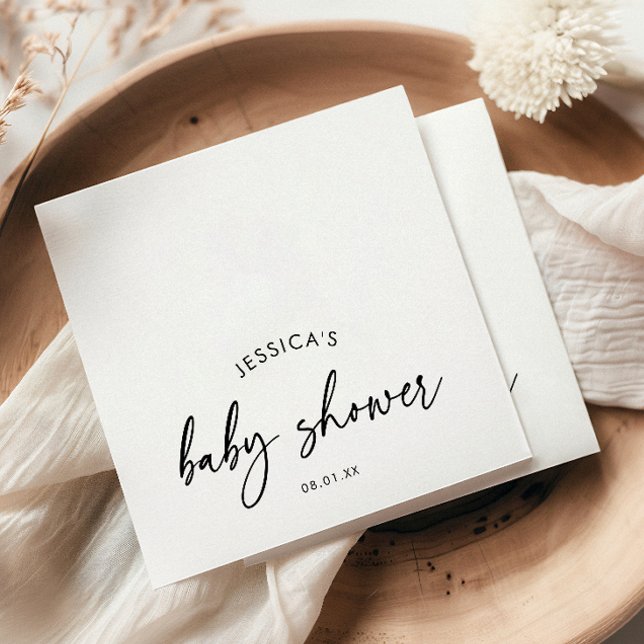 Modern Minimalist Baby Shower Napkins (Creator Uploaded)
