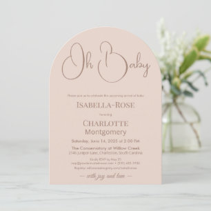 Modern Minimalist Baby Shower   Powder Blush Invitation