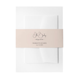 Modern Minimalist Baby Shower Powder Blush Invitation Belly Band