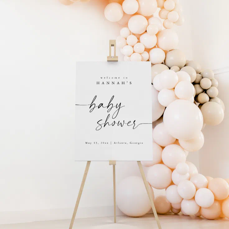 Modern Minimalist Baby Shower Welcome Sign Zazzle   Modern Minimalist Baby Shower Welcome Sign R 5waw6 736.webp