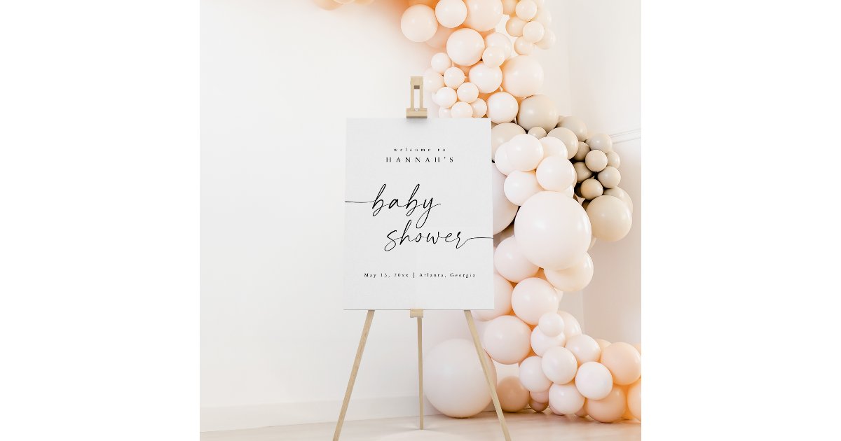 Modern Minimalist Baby Shower Welcome Sign