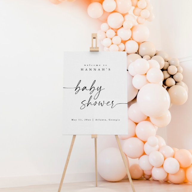 Modern Minimalist Baby Shower Welcome Sign (Creator Uploaded)