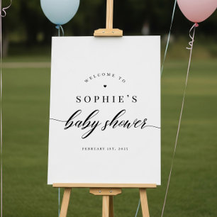 Modern Minimalist Baby Shower Welcome Sign