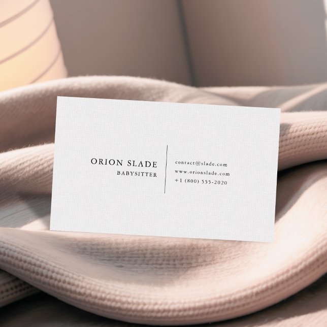 Modern Minimalist Babysitter Business Card (Creator Uploaded)