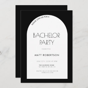 Modern Minimalist Bachelor Party Invitation