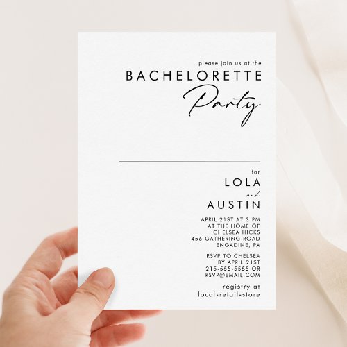 Modern Minimalist Bachelorette Party Invitation