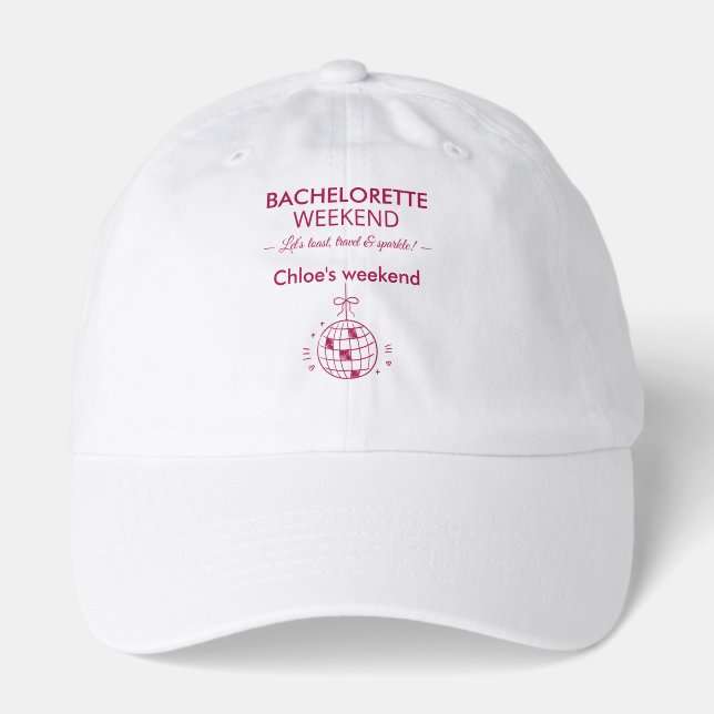 Modern Minimalist Bachelorette Weekend | Pink  Hat (Front)