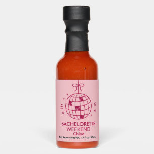 Modern Minimalist Bachelorette Weekend Pink Hot Sauces