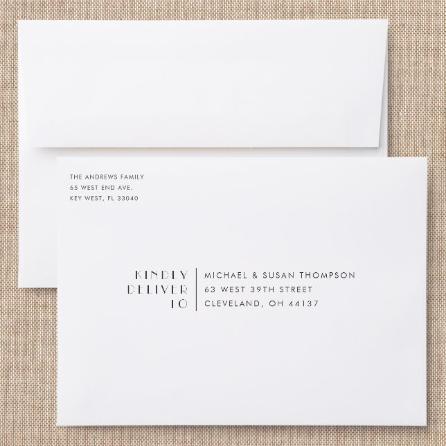 Modern & Minimalist Back Addressed Envelopes (Linen)
