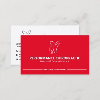 Modern Minimalist Back Spine Logo Chiropractor Bus Business Card by chiropracticbydesign at Zazzle