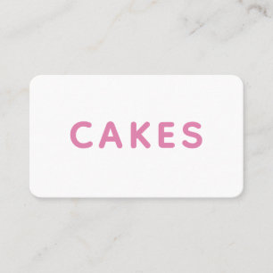 Modern Minimalist Bakery Business Card White Pink