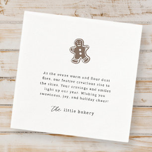 Modern Minimalist Bakery Holiday Thank You Napkins