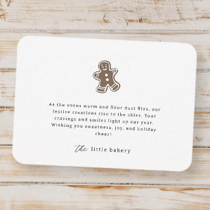 Modern Minimalist Bakery Holiday Thank You Note Card