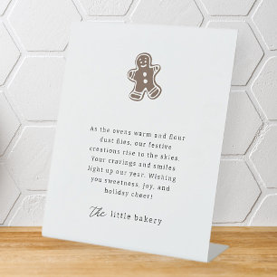 Modern Minimalist Bakery Holiday Thank You Pedestal Sign