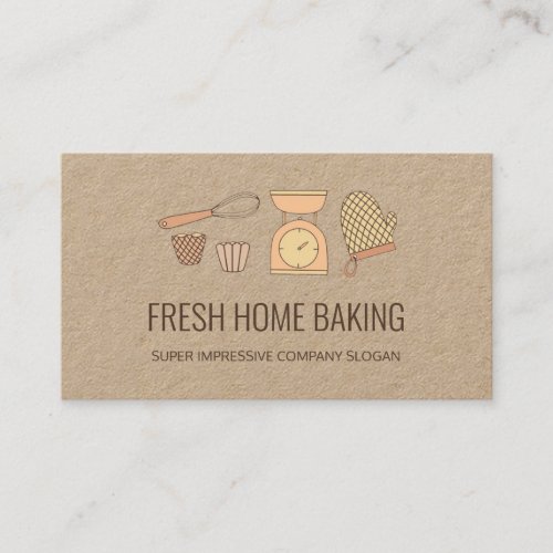 Modern Minimalist Bakery Premium Kraft Paper Business Card