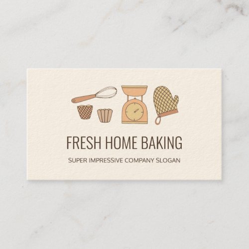 Modern Minimalist Bakery Signature Cream Paper Business Card