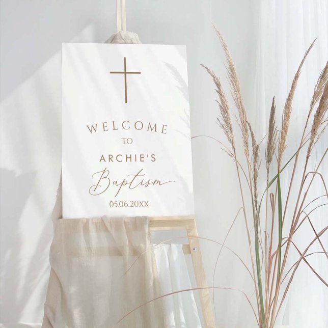 Modern Minimalist Baptism Welcome Foam Board (Creator Uploaded)