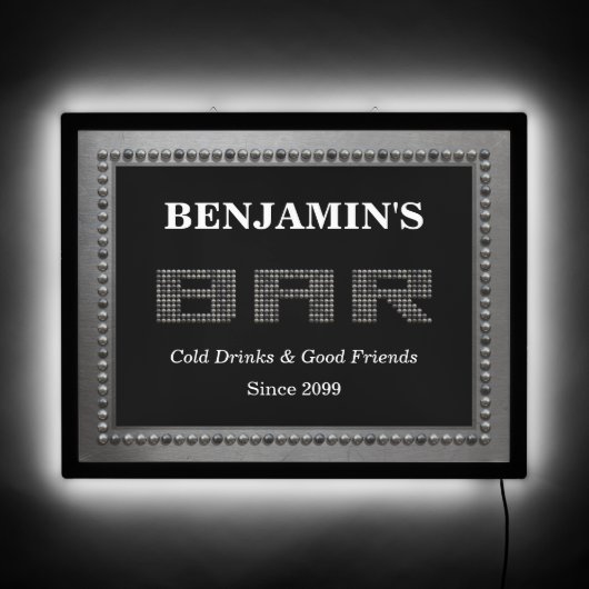 Modern Minimalist Bar Led Sign (Front)