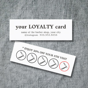 Modern Minimalist Barber Shop Bold Customer Reward Loyalty Card